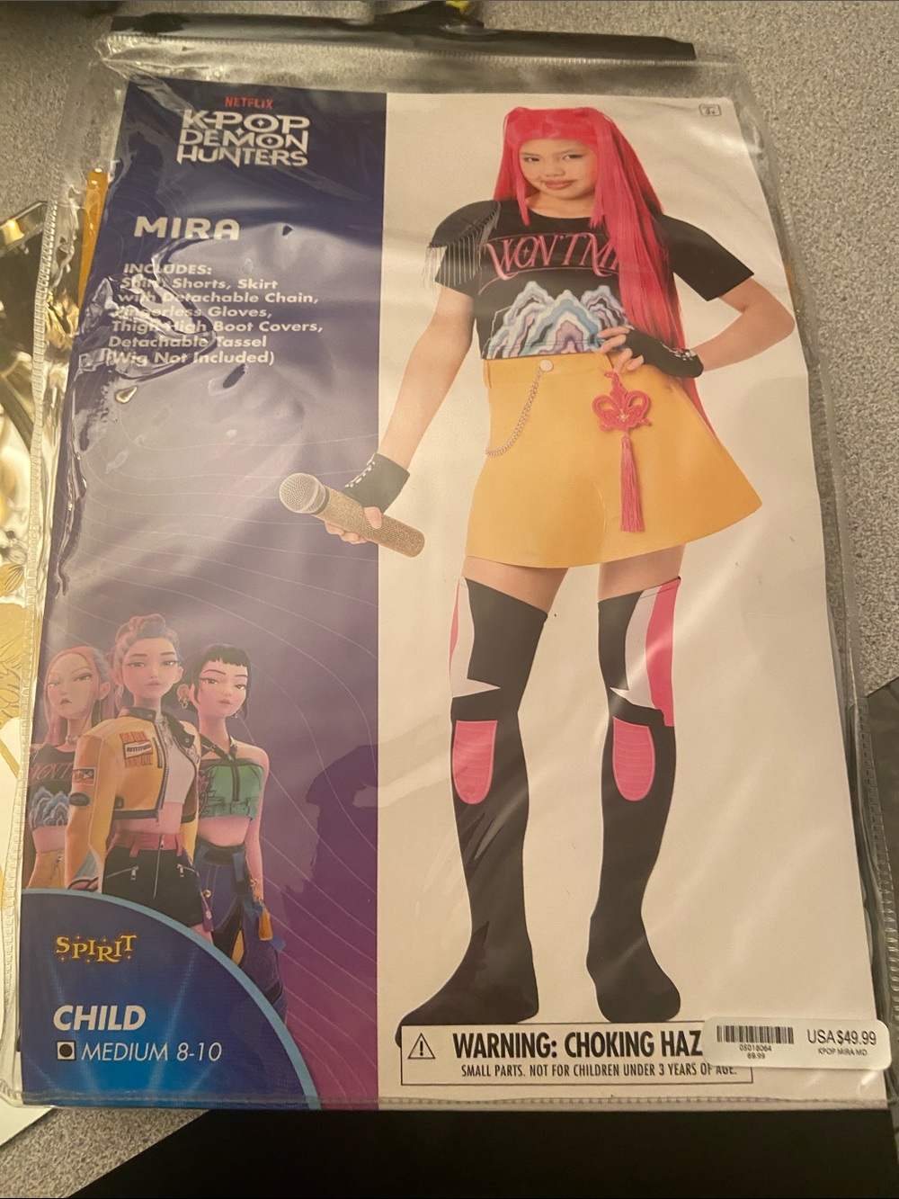 Spirit Mira Kids Costume - Yellow Skirt, Black Top, Pink Accents